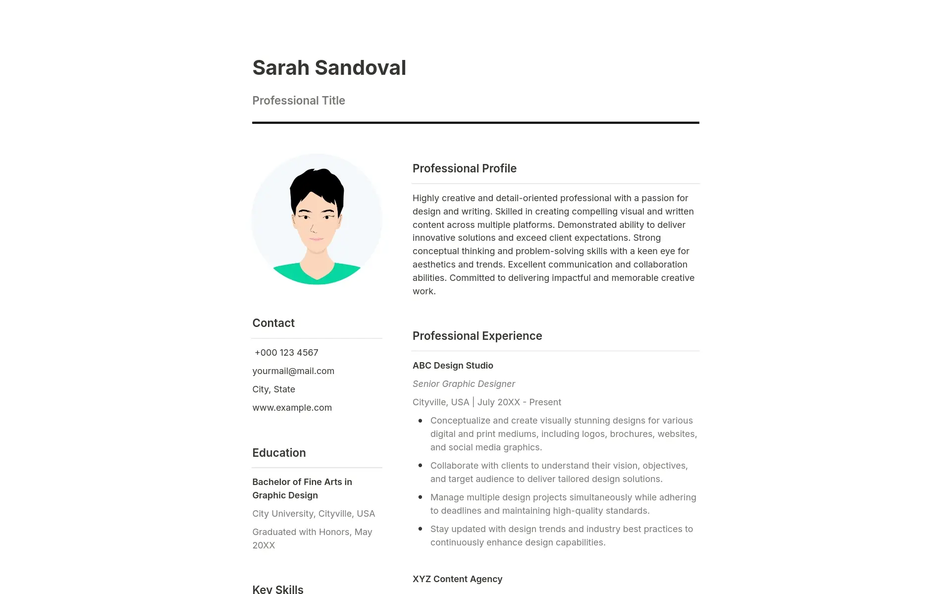 Creative Professional Resume Template