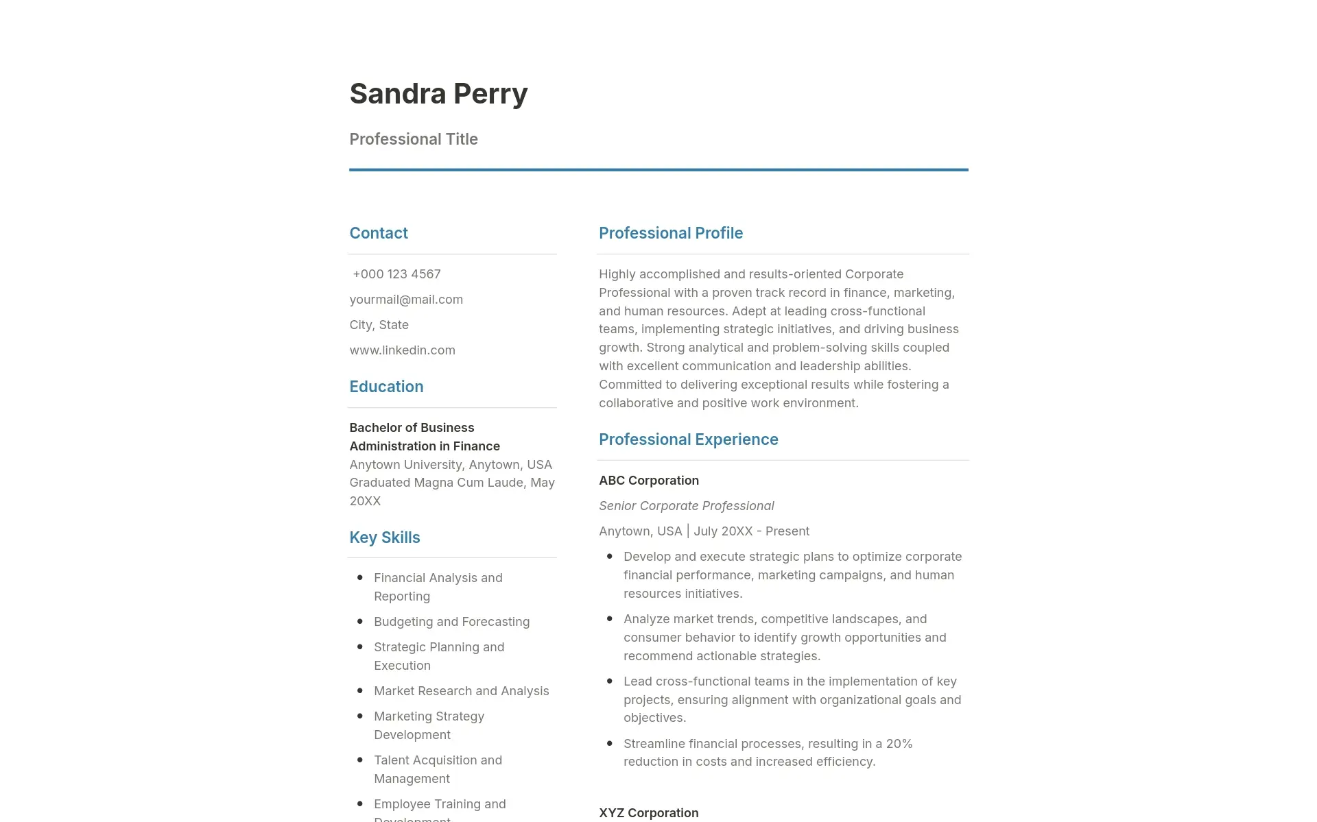 IT Professional Resume, Cover Letter & References Pack